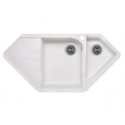 Кухонна мийка з додатковою чашею Lidz 1000x500/225 WHI-01 (LIDZWHI011000500225)